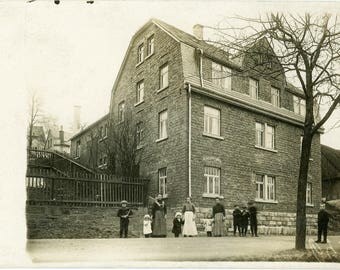 RPPC Postcard "The Boarding House" People Group Gathering Woman Girl Boy Children House Home Antique Real Photo Postcard Photograph - 16
