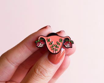 Uterus Enamel Pin Feminist Enamel Pin- Blooming Uterus Feminist Gift Cuterus Women' Rights Reproductive Rights Girl Power Art