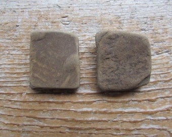 RUSTIC Stone Cabinet Knobs NATURALLY SQUARE Brown Stone Cabinet Knobs