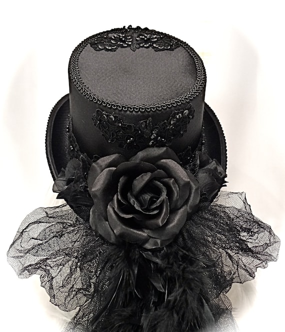 Victorian Riding Hat Goth Top Hats Steampunk Costume Accessories GO-108 by Marcellefinery steampunk buy now online