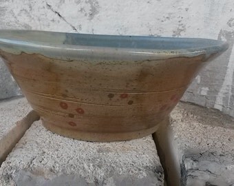 Spotted Half and Half Thrown Woodfired Bowl
