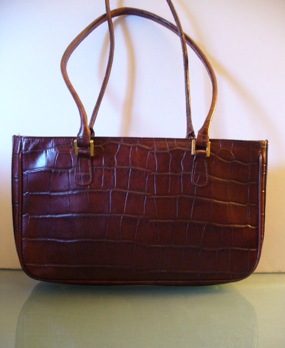I Santi Made in Italy Croc Leather Tote Bag