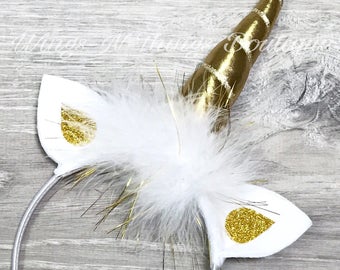 GOLD UNICORN HORN, Unicorn Headband, Unicorn Crown, Unicorn Birthday, Party Favor, Accessory, Unicorn Headpiece, Unicorn Costume