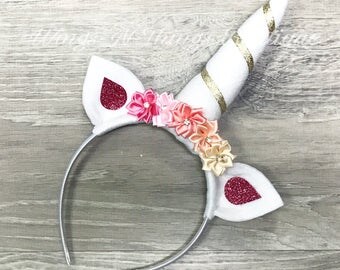 PINK UNICORN HORN, Unicorn Headband, Unicorn Crown, Unicorn Birthday, Party Favor, Accessory, Unicorn Headpiece, Unicorn Costume