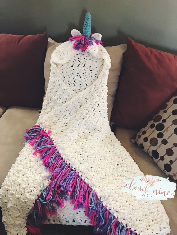 Unicorn Blanket Hooded Unicorn Blanket Crochet Unicorn