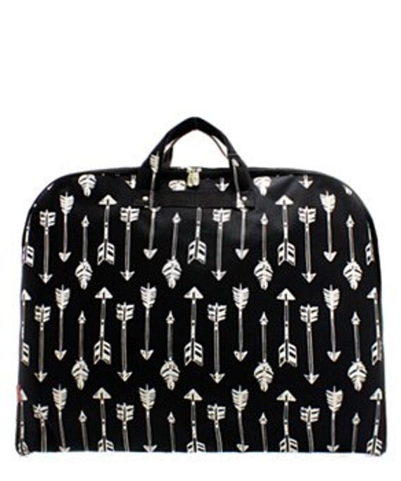 Ladies Monogrammed Garment Bag Black Arrow Hanging Travel Bag