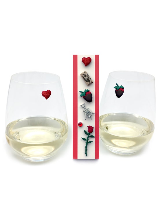 Stemless Wine Glass Charms Set of 6 Wine