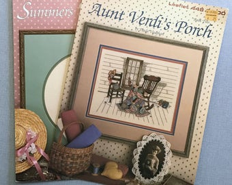Lot of 2 Paula Vaughan Counted Cross Stitch Pattern Books, 1985 & 1986