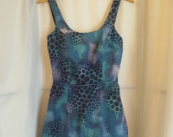 Shop closing Vintage bathing suit 50s swimsuit bathing suit purple blue turquoise bathing suit black bubble bathing suit size small