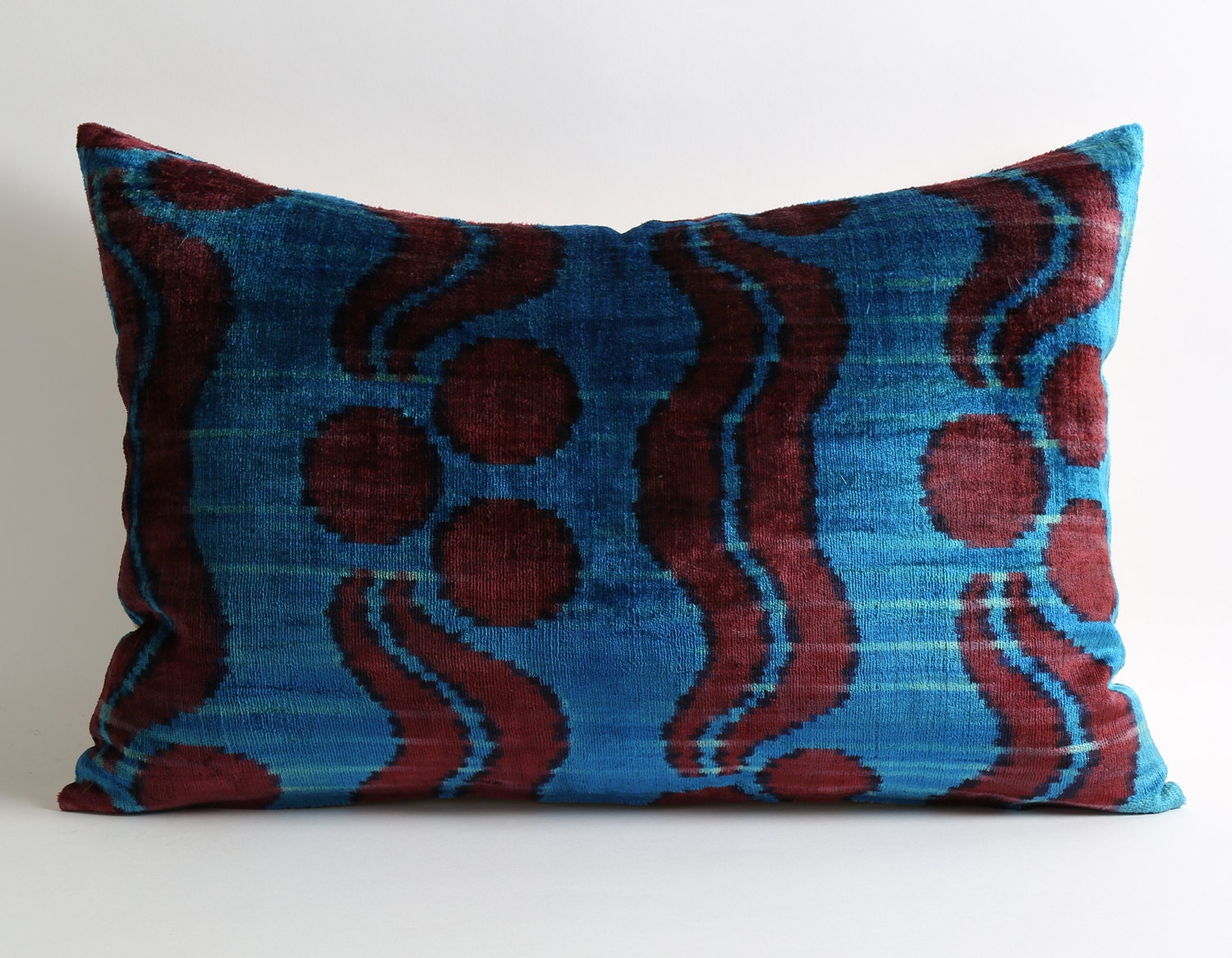Blue Ikat Pillow Ikat Pillow Lumbar Blue Purple Pillow Blue
