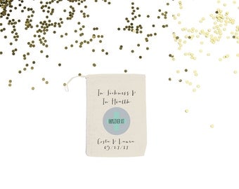 In Sickness and in Health {set of 10} Personalized Wedding Hangover Bags Custom Recovery Kit Bags