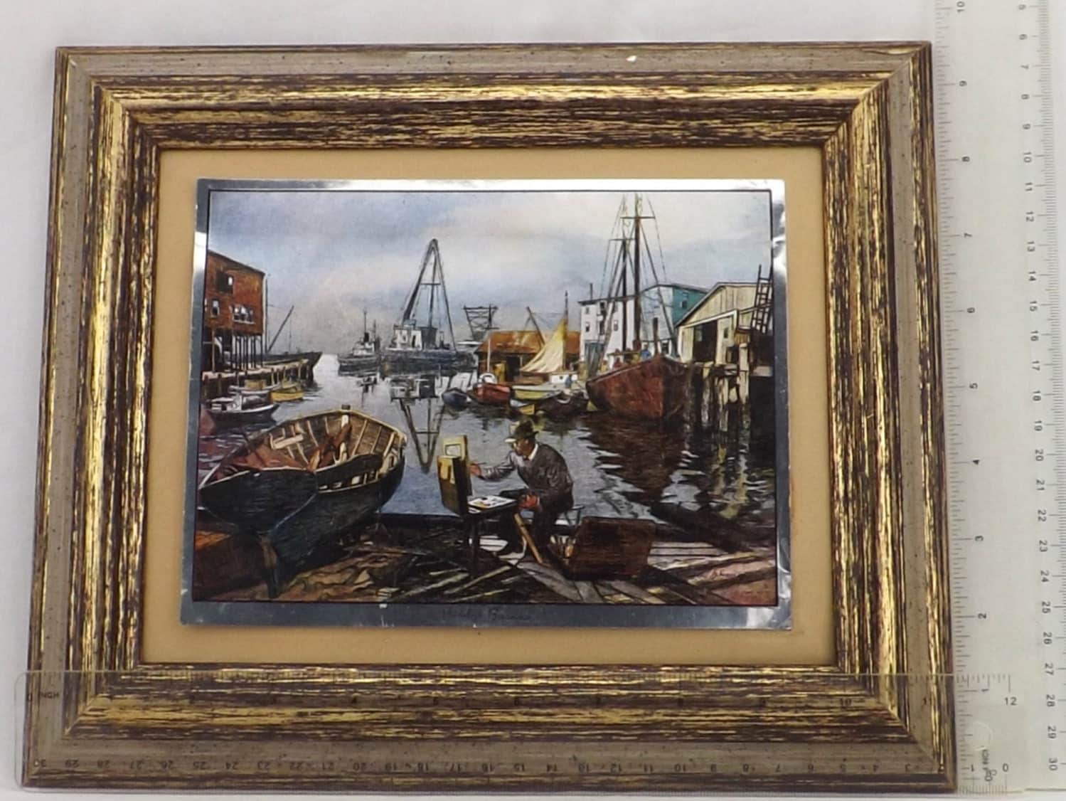 vintage etching printfoil etching printframed etching