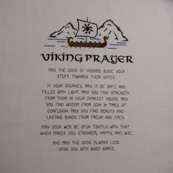 Viking Prayer Cross Stitch Pattern // Nordic Poem Digital