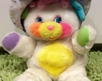 1986 Baby Cribsy Popple 11" Plush by Mattel, Vintage Cribsy Popple, Popples, White Popple, Baby Popple, 1989s Popples, Cribsy Plush Popple