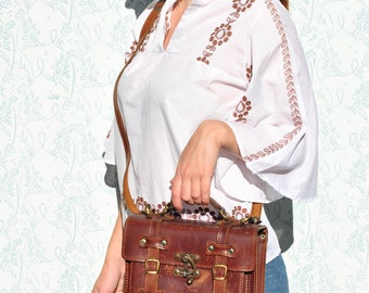 Leather bag, womens leather bag, leather crossbody bag, womens crossbody bag, brown leather bag, small leather messenger