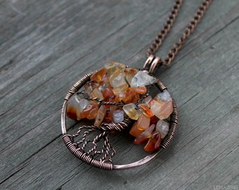 Tree of life pendant Copper jewelry Wirewrapped jewelry Family Tree WireWrapped Pendant Wirewrap necklace Tree-Of-Life wirewrap tree