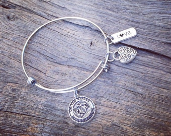 Marine Corps Charm Bangle Bracelet | Marine Corps Jewelry | Marine Corps Wife Jewelry | Marine Corps Girlfriend Jewelry | USMC Jewelry Gift