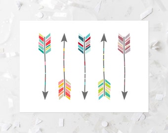 Arrow Printable Colorful Arrows Arrow Wall Decor Native Decor Arrow Wall Art Southwest Arrow Prints Tribal Arrow Print Tribal Nursery Art