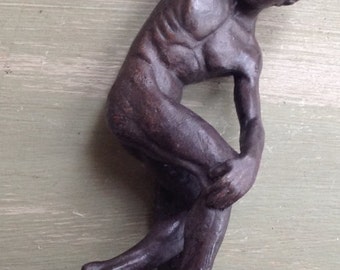Little bronze sculpture, reproduction of " le discobole " from Myron