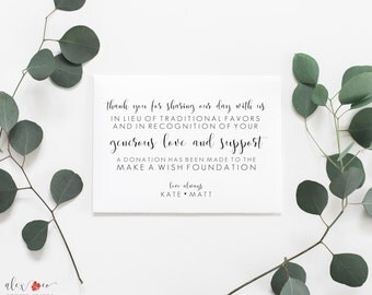 In Lieu of Favors Printable. In Lieu of Favors Sign. Wedding Favor Sign. Wedding Donation Sign. Wedding Donation Printable. Wedding Sign.