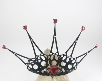 Queen of Hearts Crown - Queen of Hearts Tiara - Wedding Tiara - Gothic Crown - Evil Queen Tiara - Steampunk Tiara - Gothic Tiara - #2