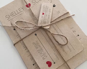 Custom Printable Wedding Invitation Set - vintage calendar design