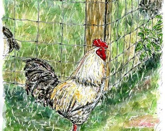 Chicken art | Etsy