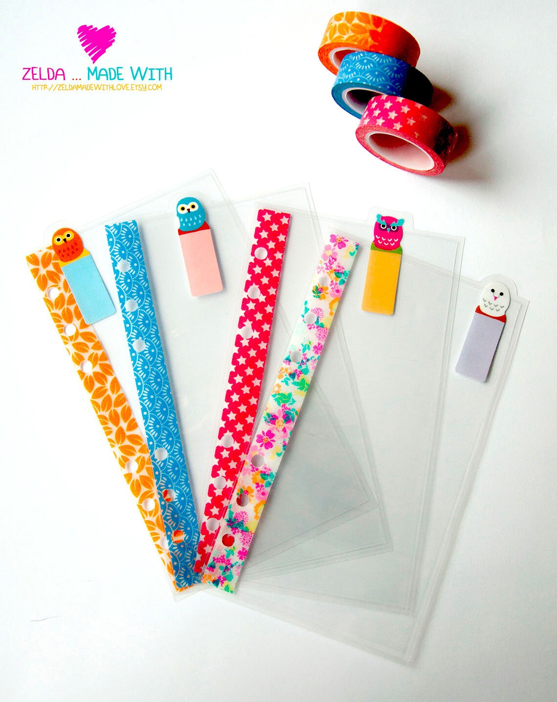 Owls Personal Clear Dividers Top Tabs for Filofax / Kikkik