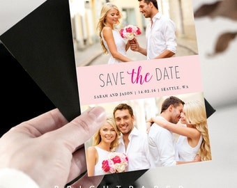 Save-The-Dates Invitation Photo Engagement Announcement Invitations Wedding Invites Modern Save The Date Digital Printable STD012