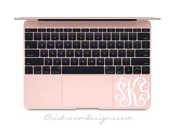 Vine Monogram Decal - Laptop Monogram Sticker, Vinyl Monogram Decal, Laptop Decal, Vinyl Monogram Decal, Initial Decal, Vine Decal, Yeti
