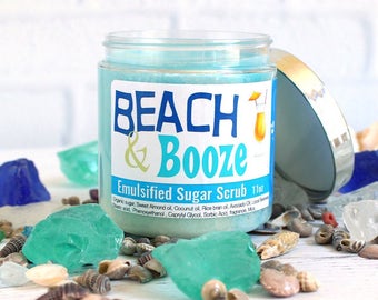 Tropical Emulsified Sugar Scrub, Pina Colada Sugar Body Scrub, Coconut Scrub, Beach Wedding Favors, Beach Gifts, Sugar Scrub Favors