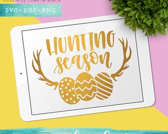 Easter Svg Files / Hunting Season Svg Cutting Files / Antler SVG for Cricut Silhouette / Egg Svg SCAL Commercial Use