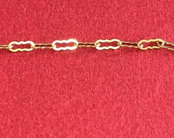 HBKRINK14CHN - Gorgeous Krinkle patterned 14K Gold Filled chain, Sold by Foot.