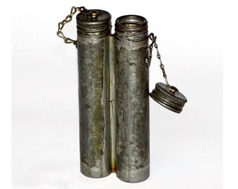 Genuine Swedish Army Double Oil Bottle For Mauser M96 metal weapon cleaning old vintage retro