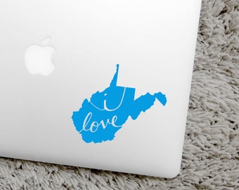 West Virginia Vinyl Decal Sticker - WV, West Virginia Car Decal, West Virginia Computer Sticker, West Virginia Sticker, West Virginia Decal