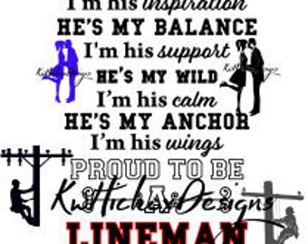 Lineman Wife Svg | Svg File | Heart Svg |Lineman Dxf File | Lineman Svg