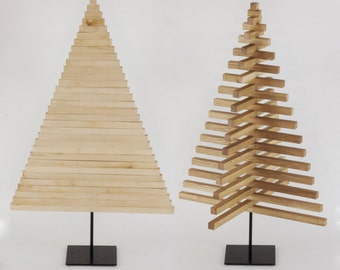 WOODEN CHRISTMAS TREE / 40 inch - 100 cm / Oak, Maple wood / Square stand in 5 colors / minimal / modern / design / sustainable