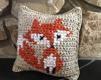 Crochet fox pillow | Etsy