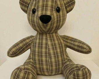 Memory Bear - memory stuffed animal - Keepsake Bear - Memory gift - Sympathy Gift - Remembrance Gift - Custom Teddy Bear - custom stuffed a