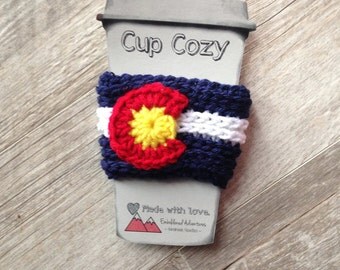 Crocheted Colorado Coffee Cozy