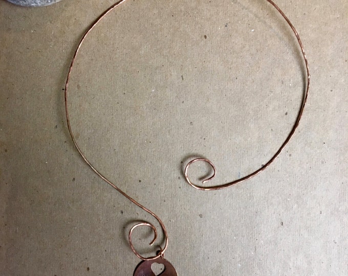 Goddess Necklace *Goddess Choker * Goddess Hand Stamped Choker *Goddess Pendant *Boho Copper Jewelry