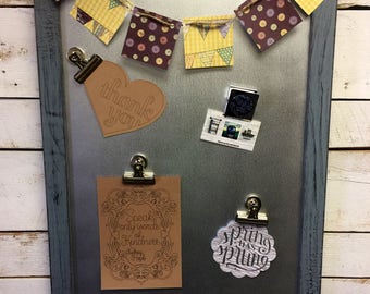 Rustic Magnet Board-Message Center-Magnetic Board-Office Organizer-Message Board-Family Message Board-Framed Magnet Board-Bulletin Board