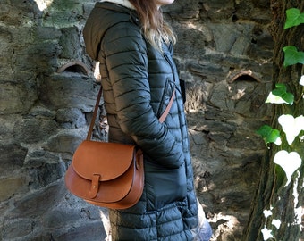 Leather purse crossbody Leonorus, handmade leather bag, Brown handbag, shoulder bag, Saddle bag purse, Leather satchel, Vintage leather bag