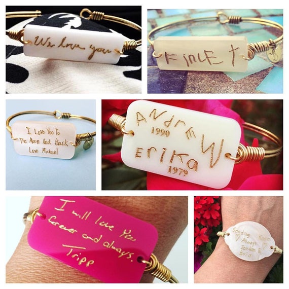 Items similar to Actual Handwriting Bracelet Custom Made