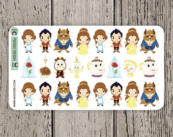24 Beauty and The Beast Stickers / Planner Stickers / Journal Stickers