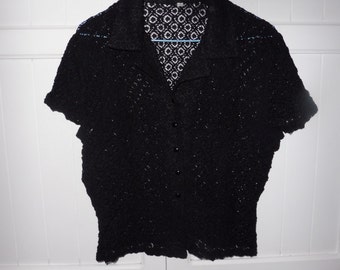 Lace blouse size L - 1970s