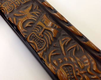 Hawaii Tiki Picture Frame - Brown - 4x6, 5x7, 8x10, 11x14, 16x20, 18x24 - Hawaii Tropical Vacation Photo Frame, Totem Pole, Islander Frame
