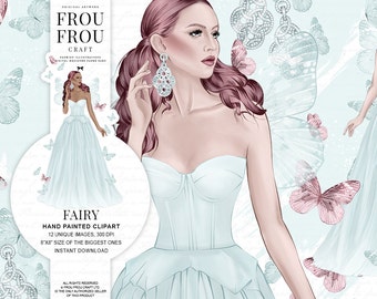 Fairy Clipart Princess Clipart Fairytale Fairy Tale Fairy-tale Clip Art Butterflies Clipart Butterfly Clipart Fashion Girl Spring Clipart