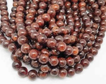 12mm, Hessonite Garnet Smooth Round, 15 Inch