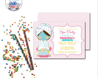 Spa Party Invitation, Girls Spa Birthday Party Invite